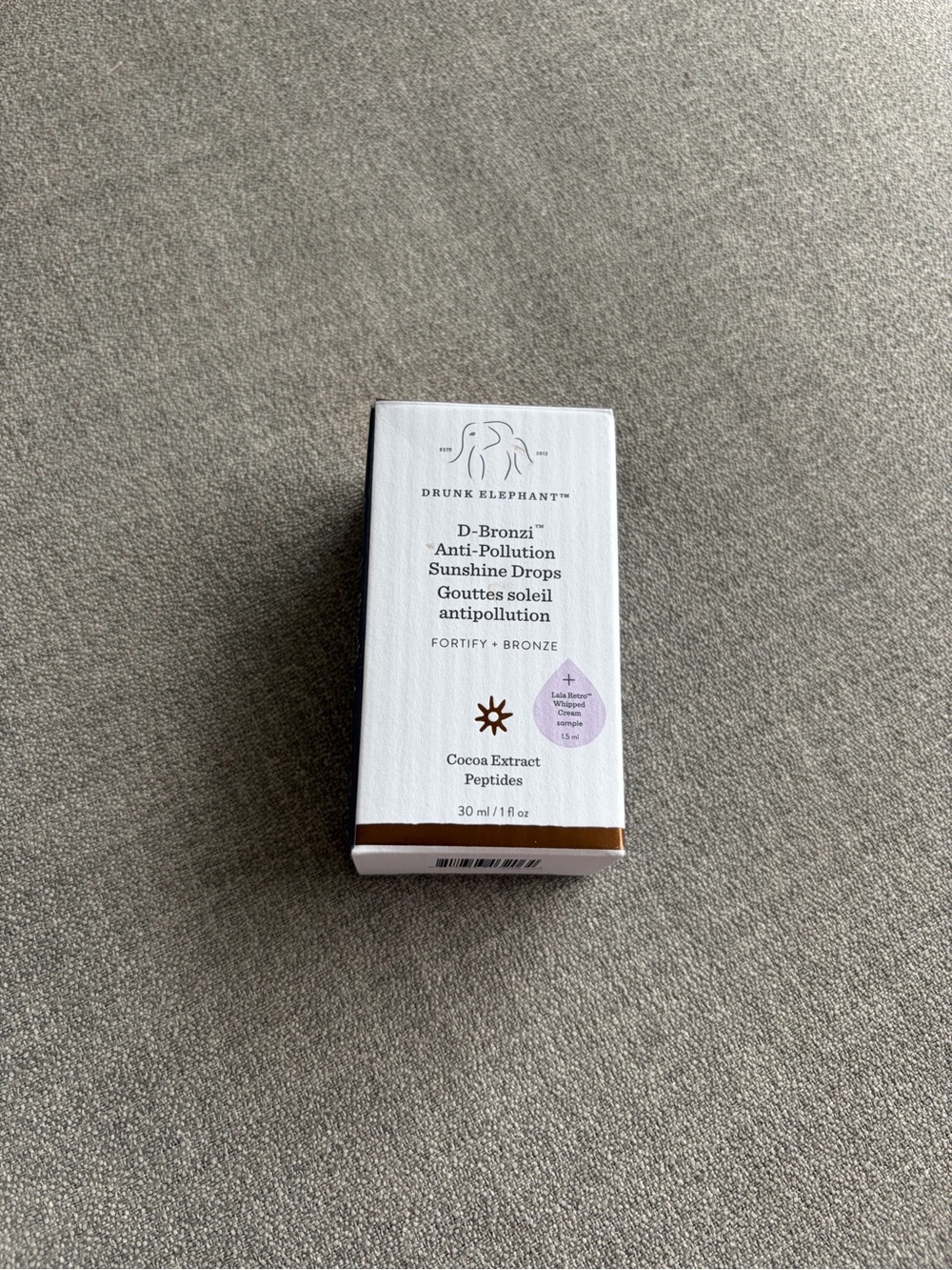 Drunk Elephant D-Bronzi Sunshine Drops Boxed - White with Brown Accent